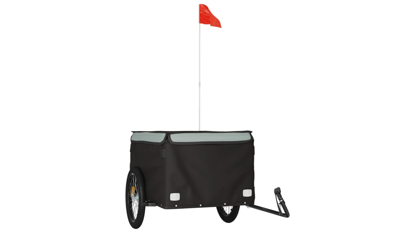 vidaXL 45kg Iron 134 x 69 x 59cm Trailer Bike - Black/Grey