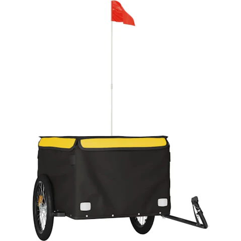 vidaXL 45kg Iron 134 x 69 x 59cm Trailer Bike - Black/Yellow