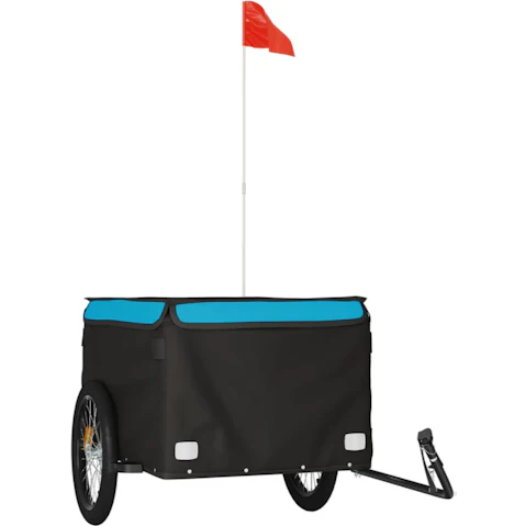 vidaXL 45kg Iron 134 x 69 x 59cm Trailer Bike - Black/Blue