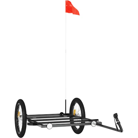 vidaXL Black Bike Trailer - 135 x 68 x 37cm