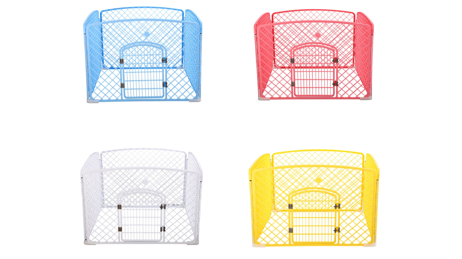 YES4PETS 4 Panel Plastic Foldable Fence Enclosure Medium Pet Pen with Gate 