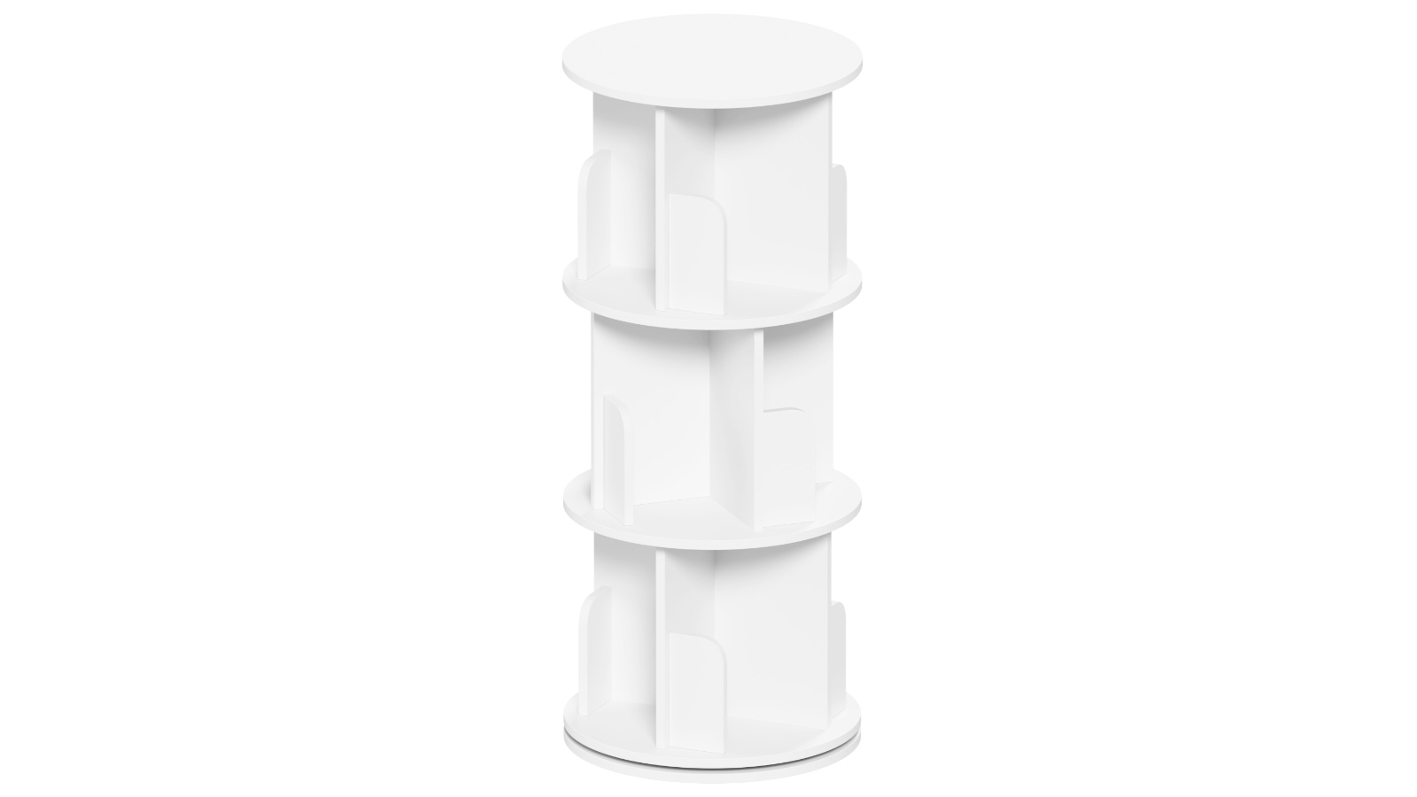 Advwin 3-Tier Rotating Corner Bookcase - White