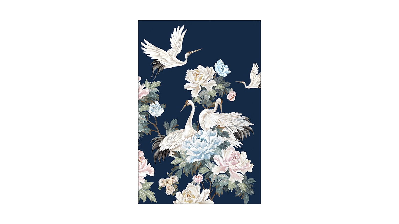 La Grolla Pearly White Cranes I Unframed Canvas Wall Art