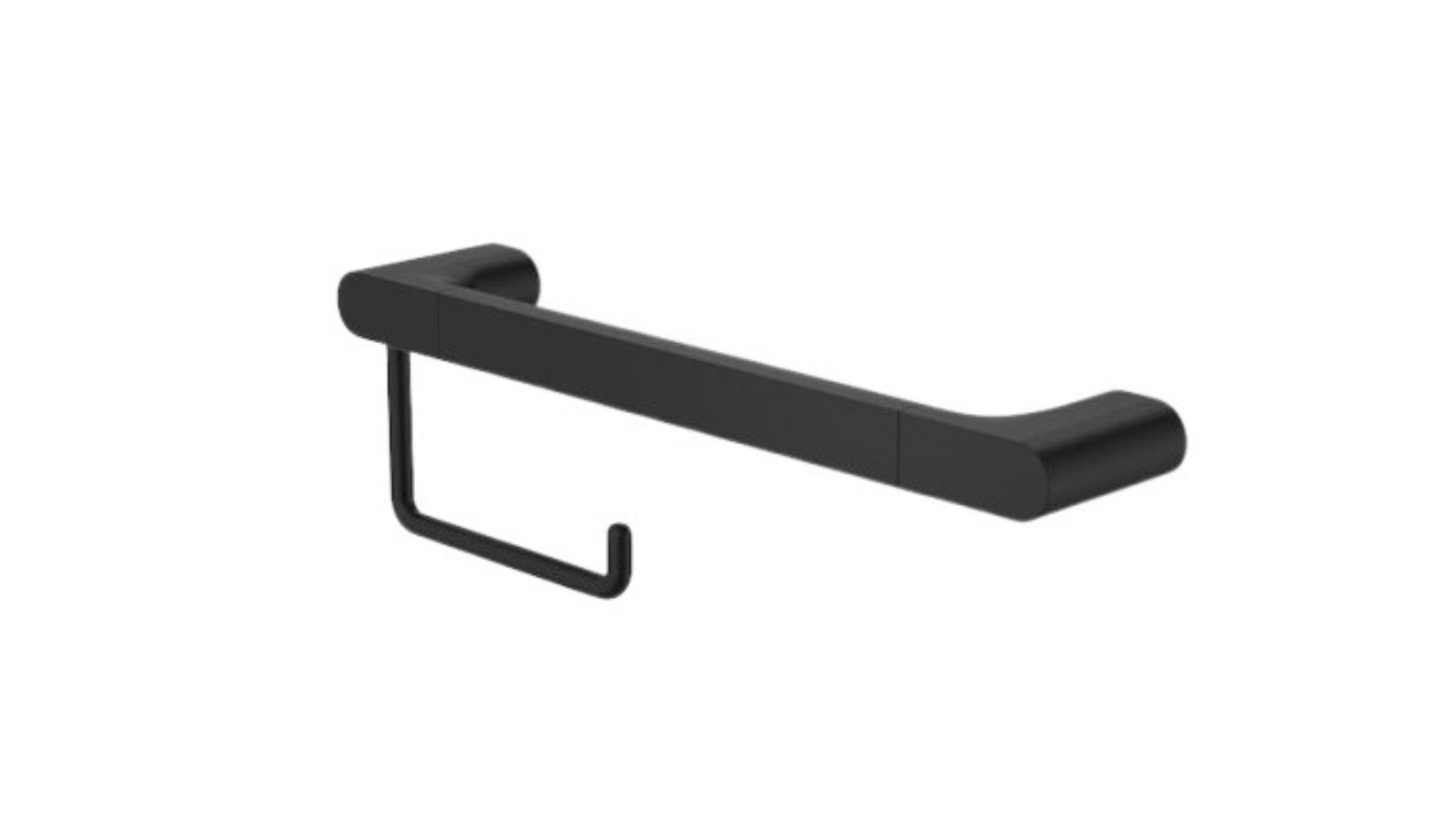 Caroma Urbane II 400mm Universal Rail Plus Toilet Roll Holder Set - Black