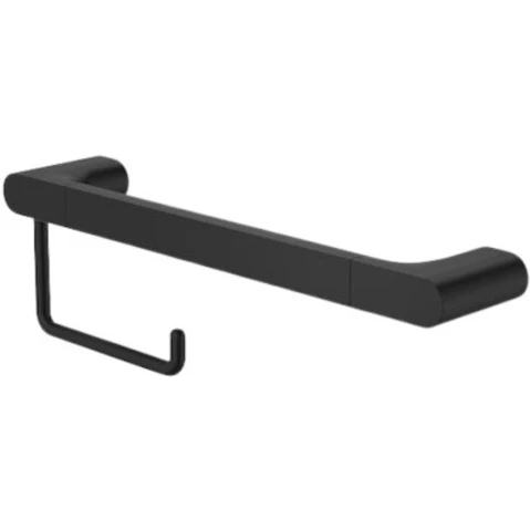 Caroma Urbane II 400mm Universal Rail Plus Toilet Roll Holder Set - Black