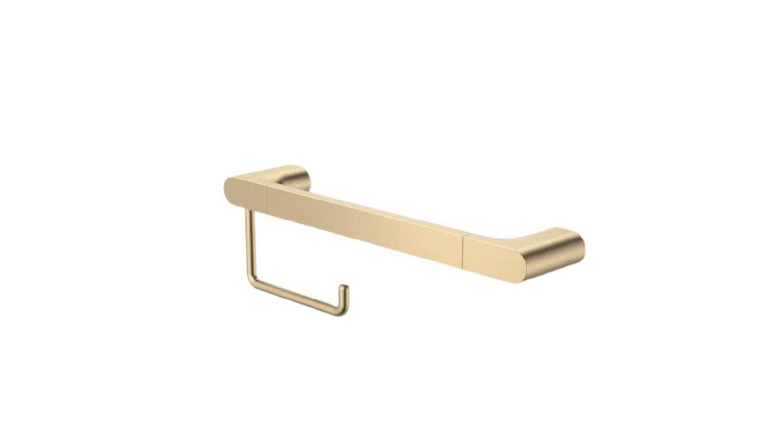 Caroma Urbane II 400mm Universal Rail Plus Toilet Roll Holder - Brushed Brass