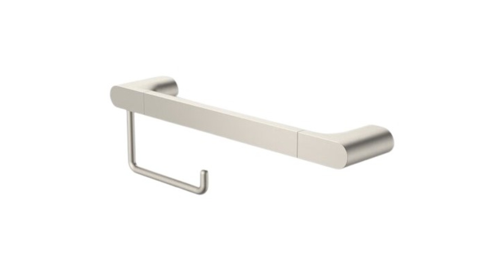 Caroma Urbane II 400mm Universal Rail Plus Toilet Roll Holder Set - Brushed Nickel