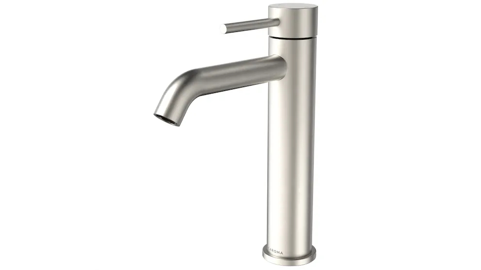 Caroma Liano II Low Lead Mid Tower Basin Mixer - Brushed Nickel