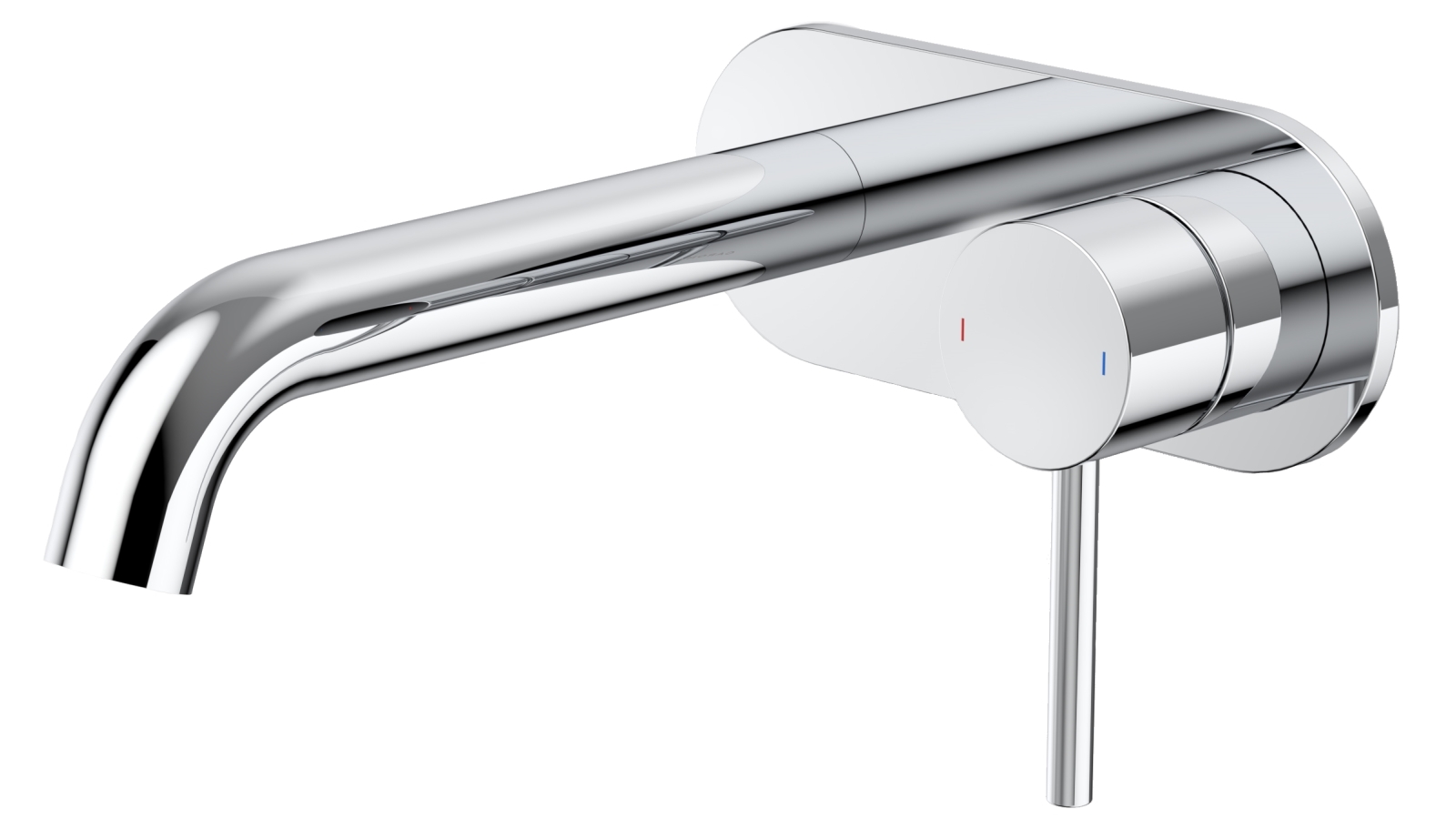 Caroma Liano II 175mm Wall Basin/Bath Mixer with Round Cover Plate - Chrome