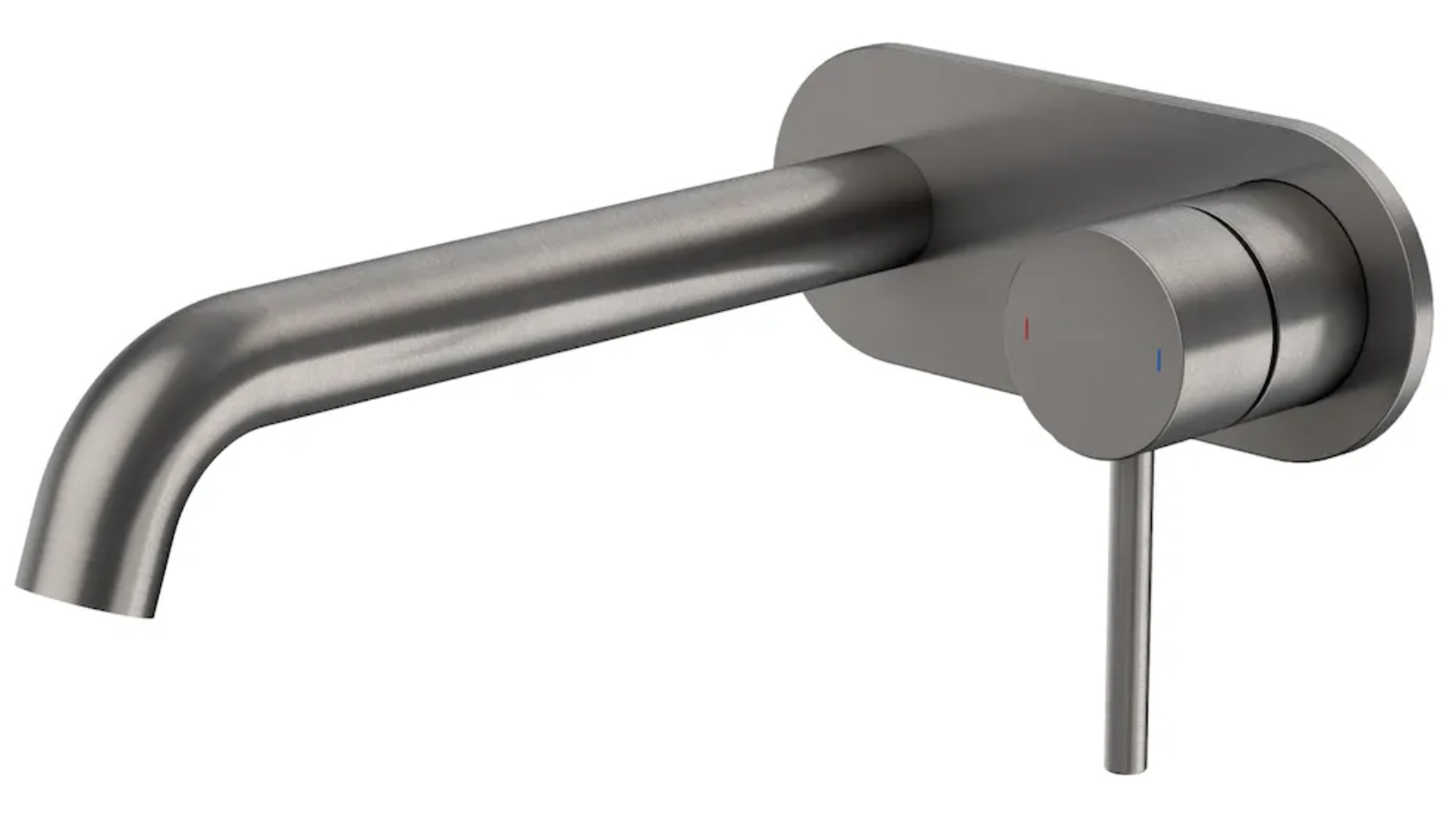 Caroma Liano II 210mm Low Lead Brass Wall Basin/Bath Mixer with Round Cover Plate - Gunmetal