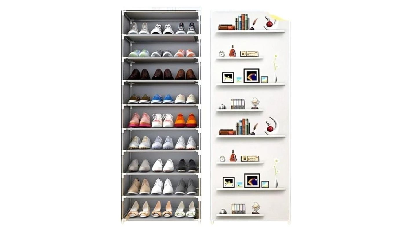 NNEOBA Multi-layer Shoe Cabinet with Zipper Closed Storage Shoe Rack