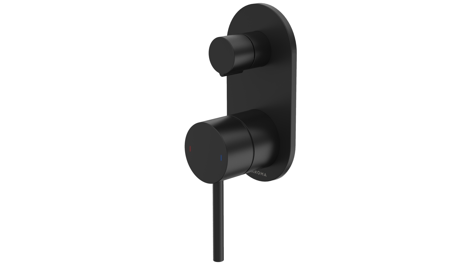 Caroma Liano II Bath/Shower Mixer with Diverter & Round Cover Plate - Matte Black