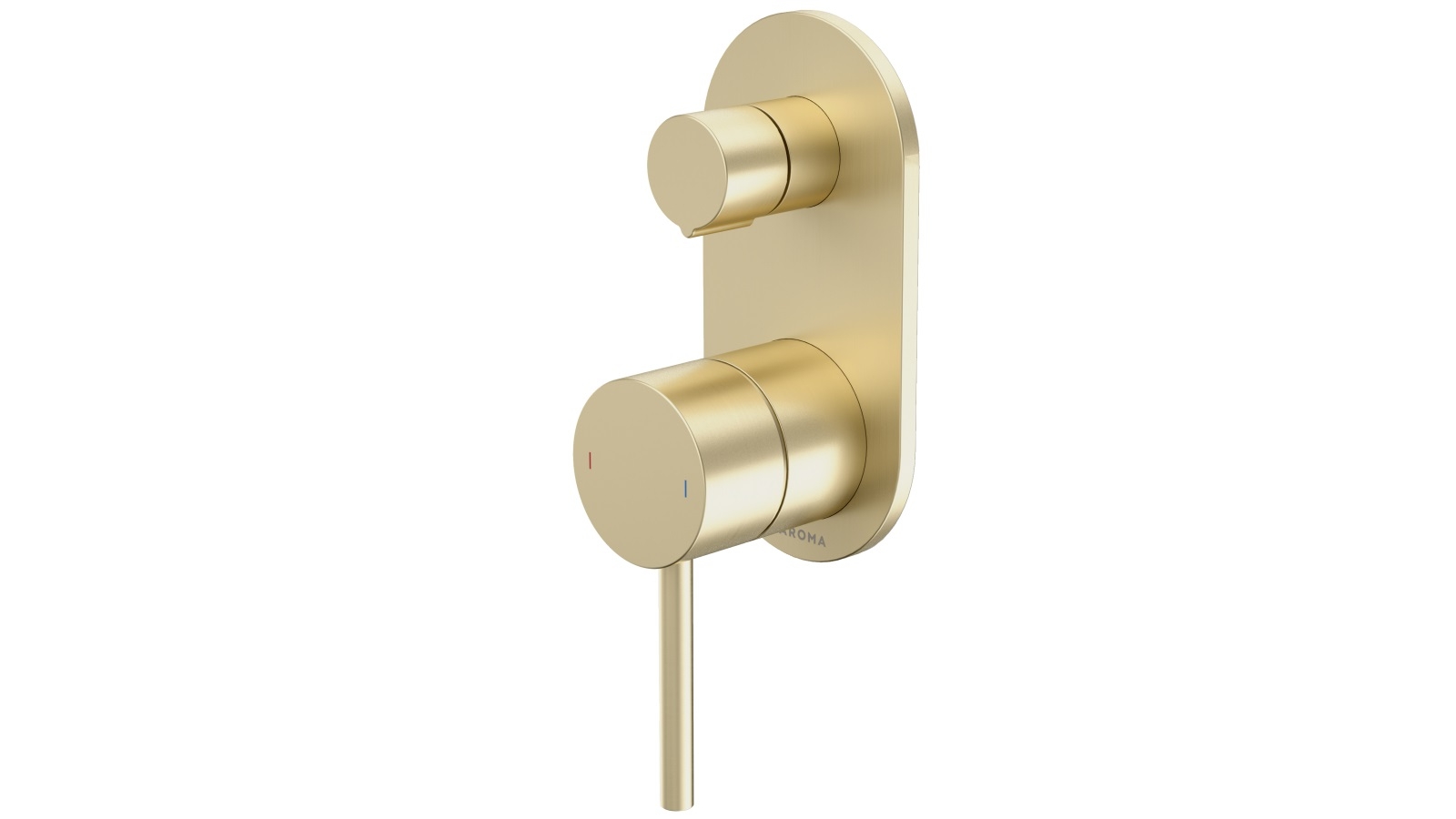 Caroma Liano II Bath/Shower Mixer with Diverter & Round Cover Plate - Brushed Brass