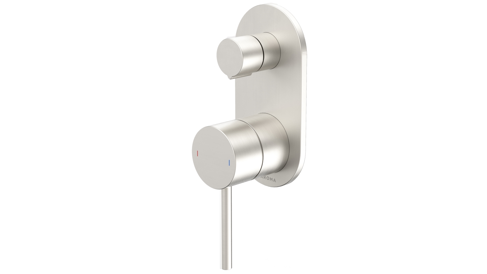 Caroma Liano II Bath/Shower Mixer with Diverter & Round Cover Plate - Brushed Nickel