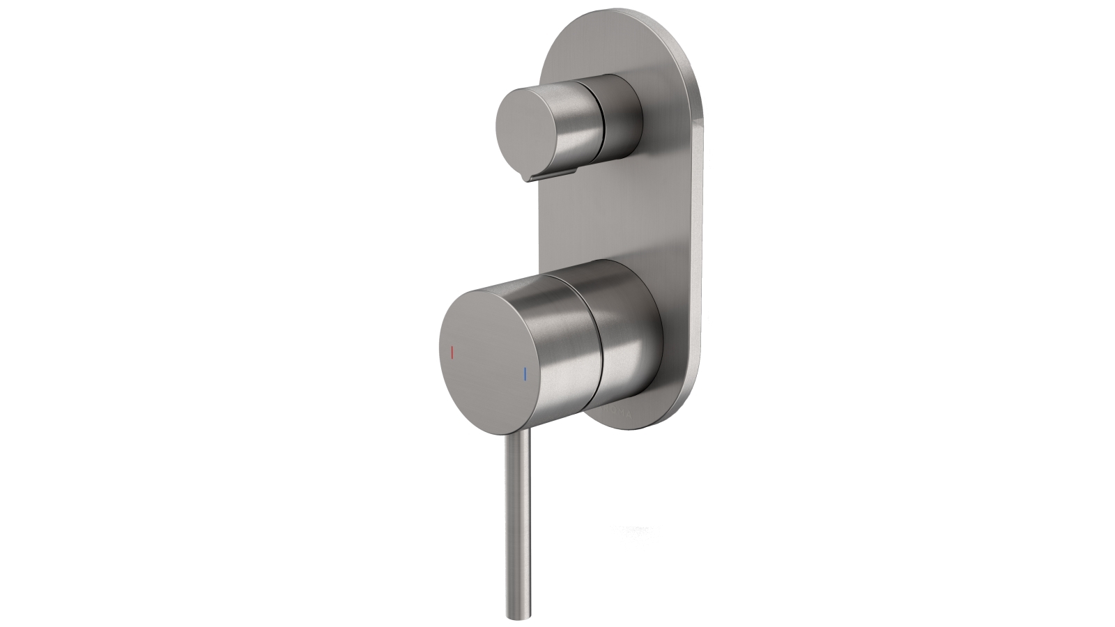 Caroma Liano II Bath/Shower Mixer with Diverter & Round Cover Plate - Gunmetal