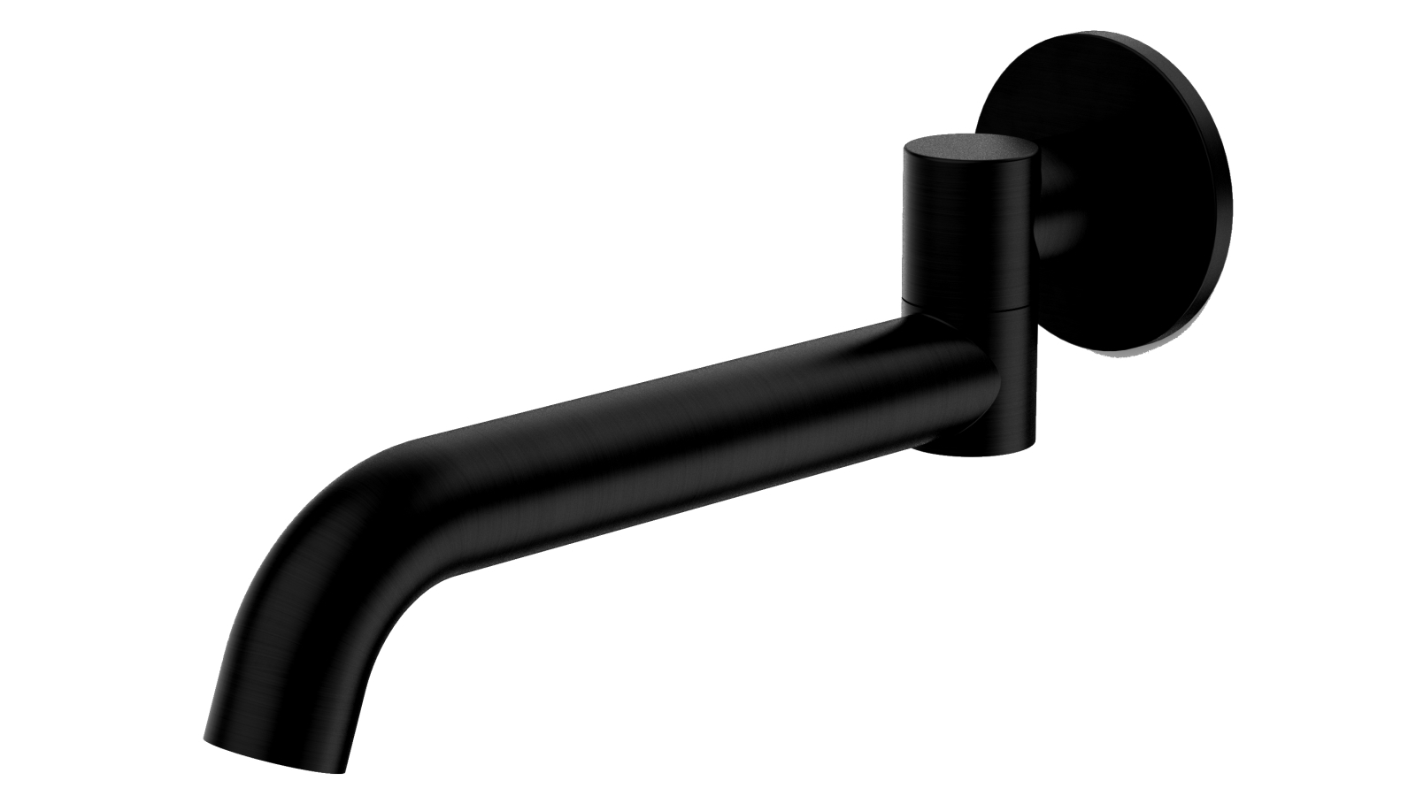 Caroma Liano II 220mm Bath Swivel Outlet with Round Cover Plate - Matte Black
