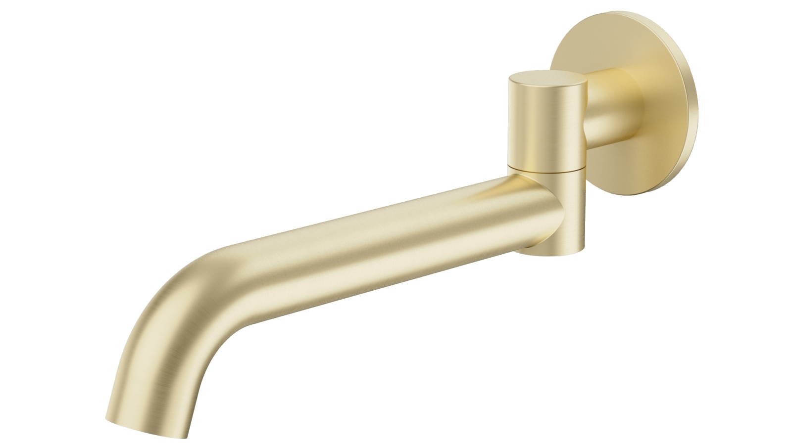 Caroma Liano II 220mm Bath Swivel Outlet with Round Cover Plate - Brushed Brass