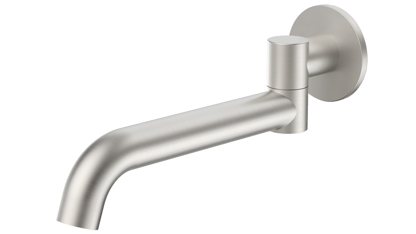 Caroma Liano II 220mm Bath Swivel Outlet with Round Cover Plate - Brushed Nickel