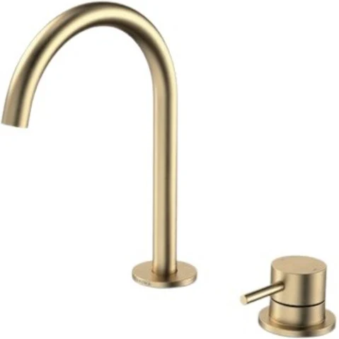 Caroma 160mm Liano II Hob Basin Mixer Set - Brushed Brass