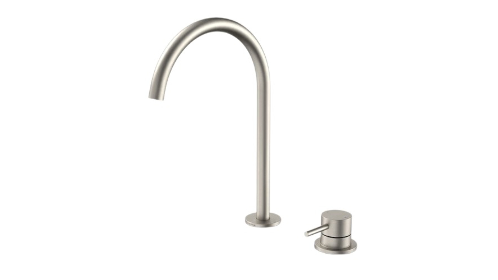 Caroma 200mm Liano II Hob Basin Mixer Set - Brushed Nickel