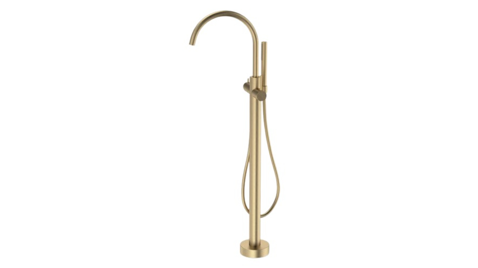 Caroma Liano II Freestanding Bath Filler with Hand Shower - Brushed Brass