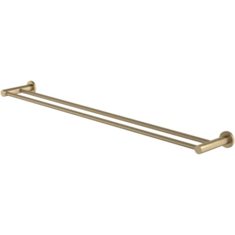 Caroma Liano II 840mm Double Towel Rail - Brushed Brass