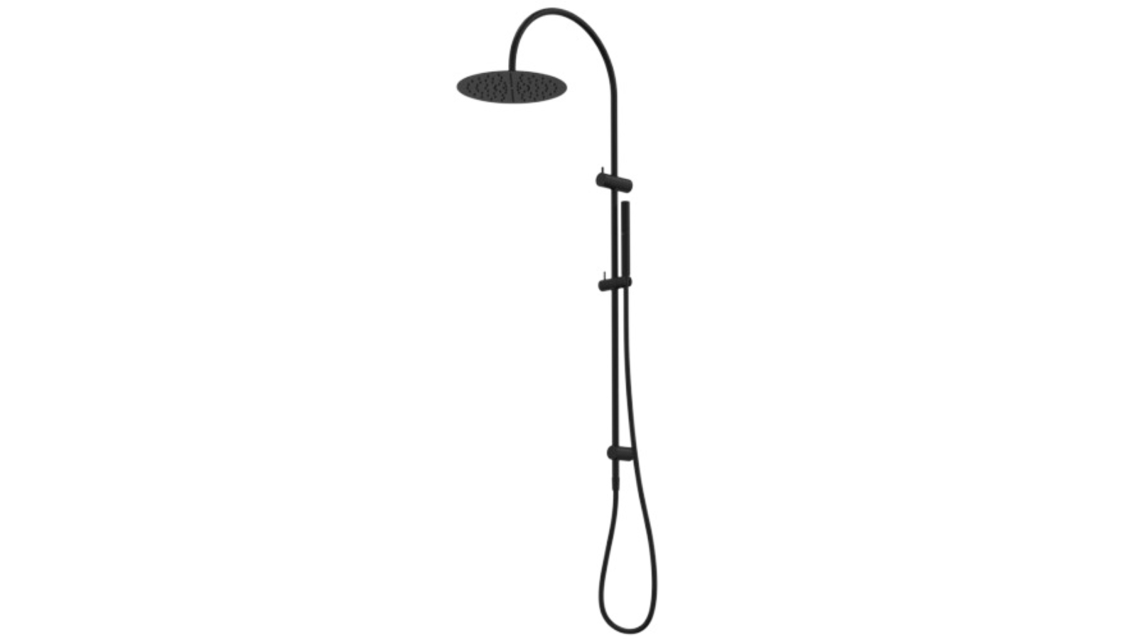 Caroma Liano II Rail Shower with Overhead - Matte Black