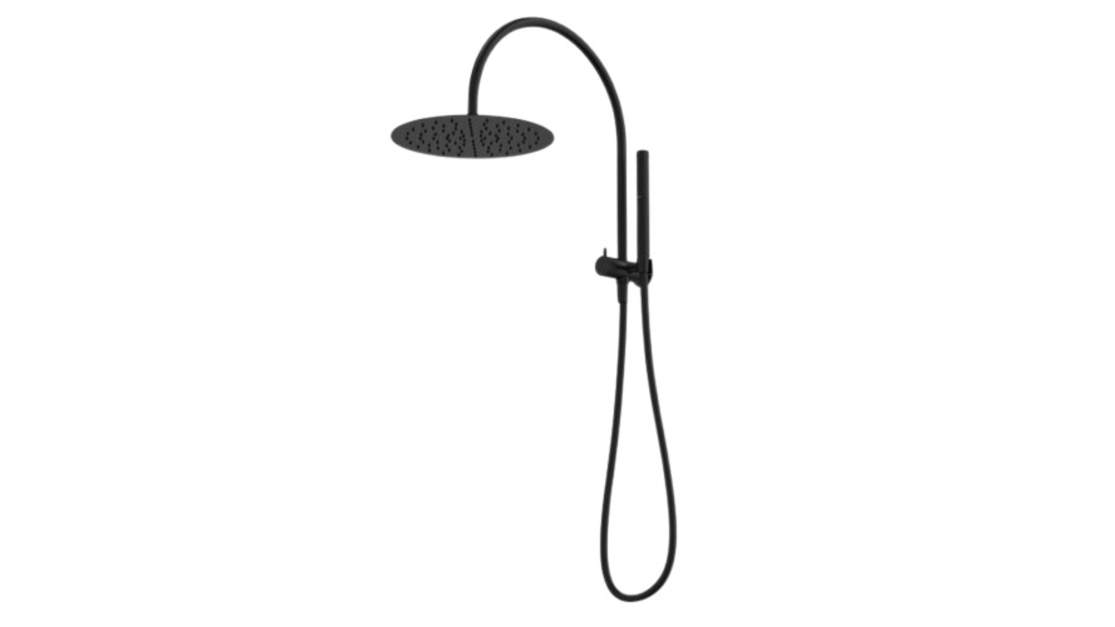 Caroma Liano II Compact Twin Shower with Overhead - Matte Black