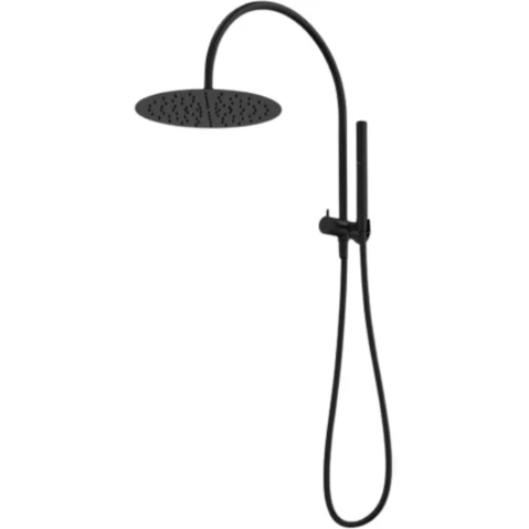 Caroma Liano II Compact Twin Shower with Overhead - Matte Black