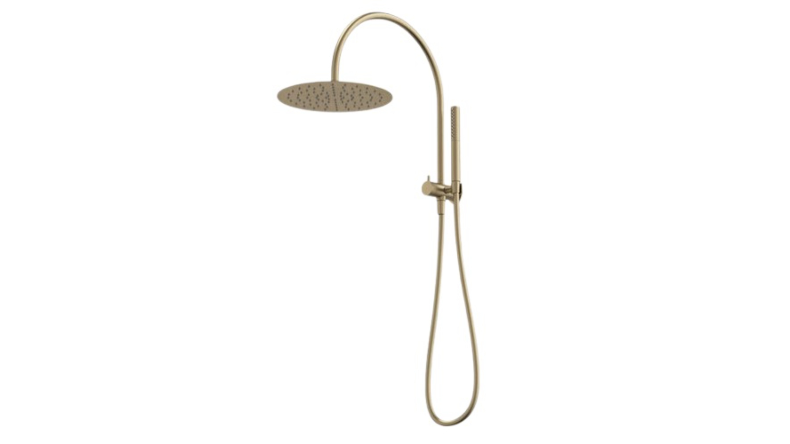 Caroma Liano II Compact Twin Shower with Overhead - Brushed Brass