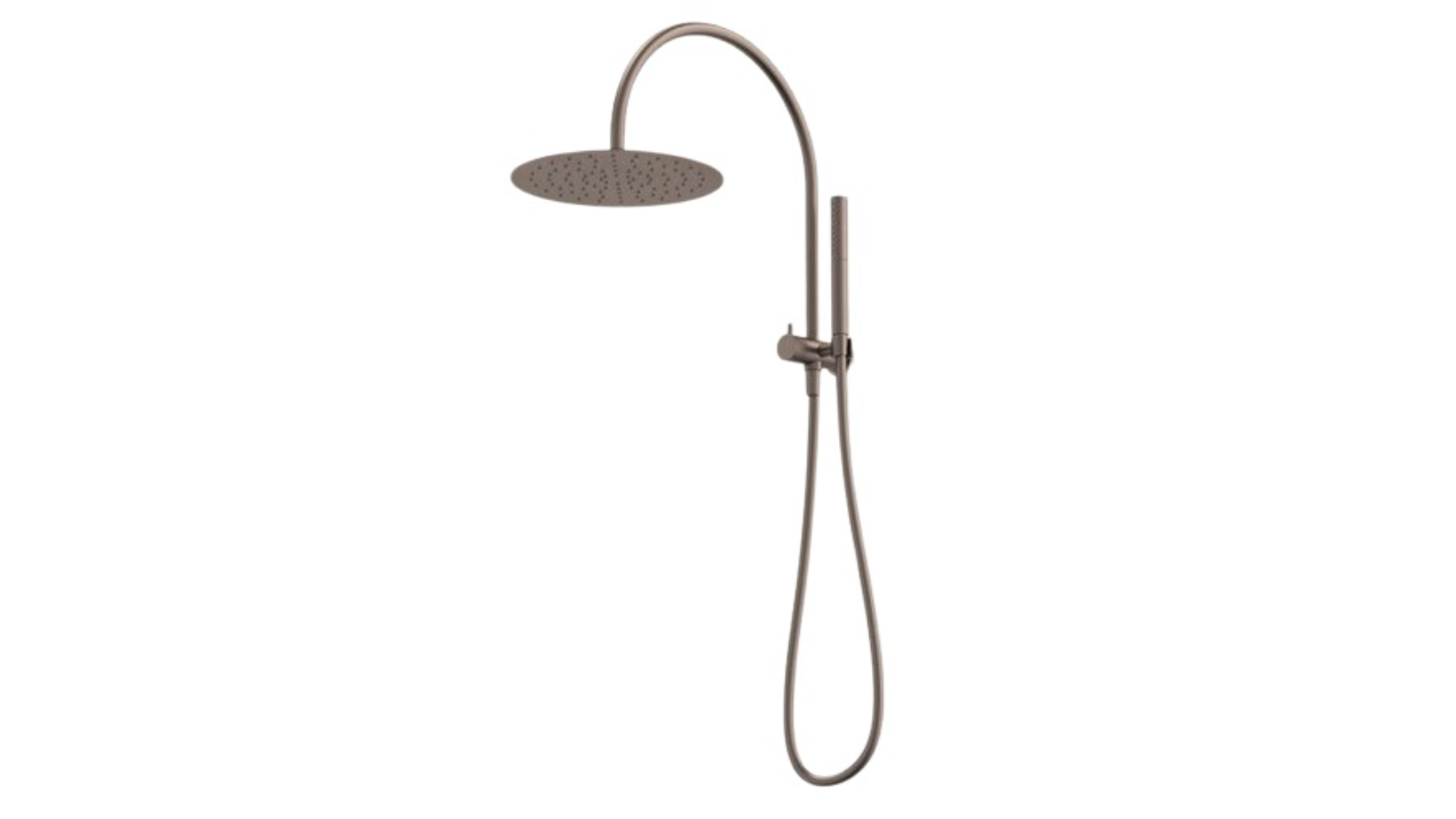 Caroma Liano II Compact Twin Shower with Overhead - Brushed Bronze