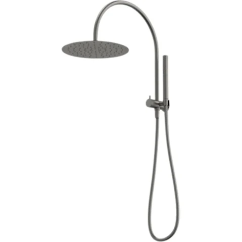 Caroma Liano II Compact Twin Shower with Overhead - Gunmetal