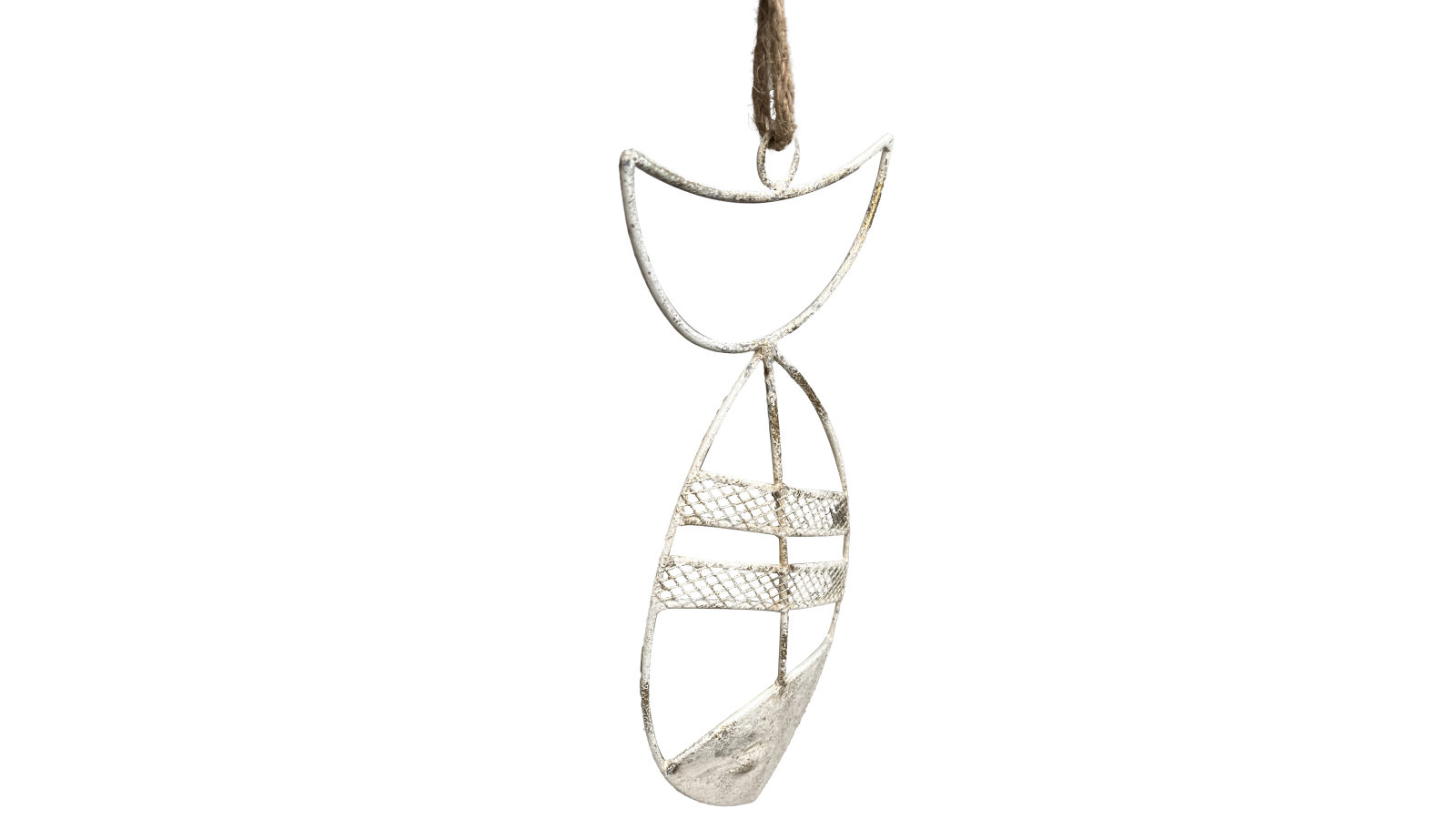 Willow & Silk Hanging Fish Wall Décor with Rope - 15.5x2.5x38cm