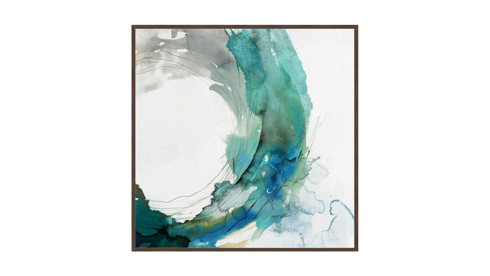 La Grolla Round of Splash II Walnut Gallery Wall Art - 103 x 103cm