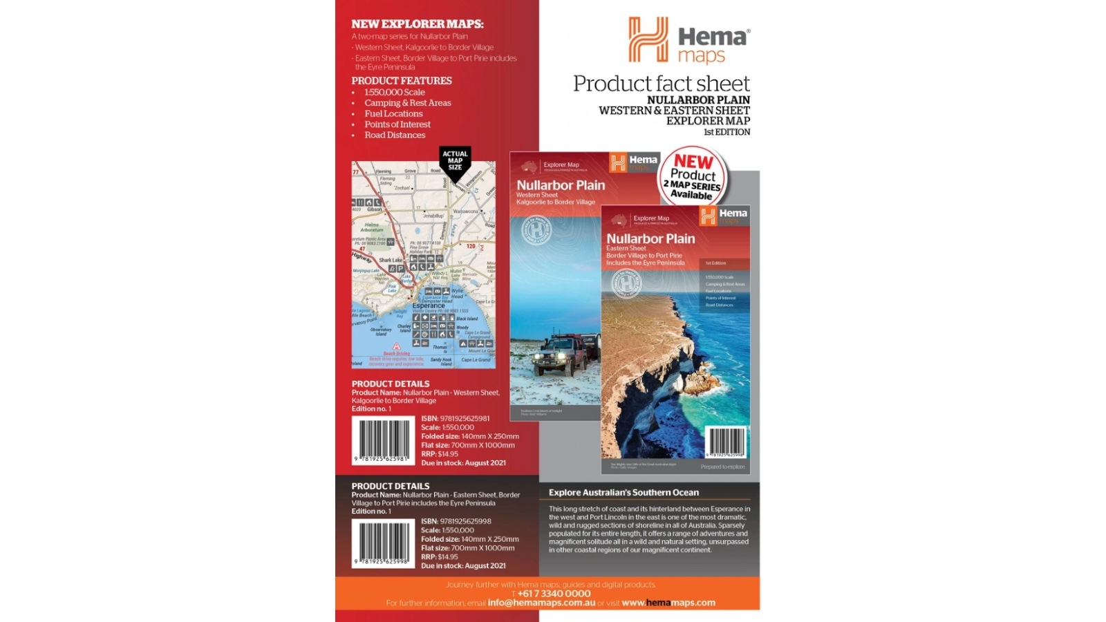Hema Maps Nullarbor Plain Western Map Kalgoorlie to Border Village