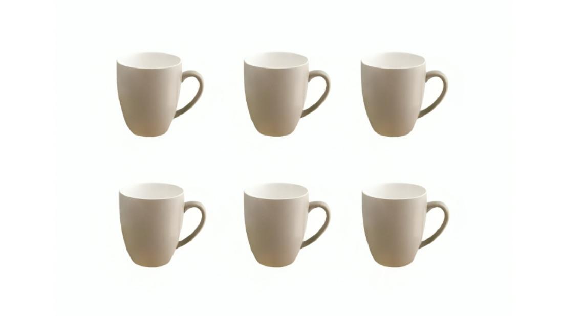 Purple Spoilz Set of 6 400ml Bevande Coffee Mug - Stone Brown