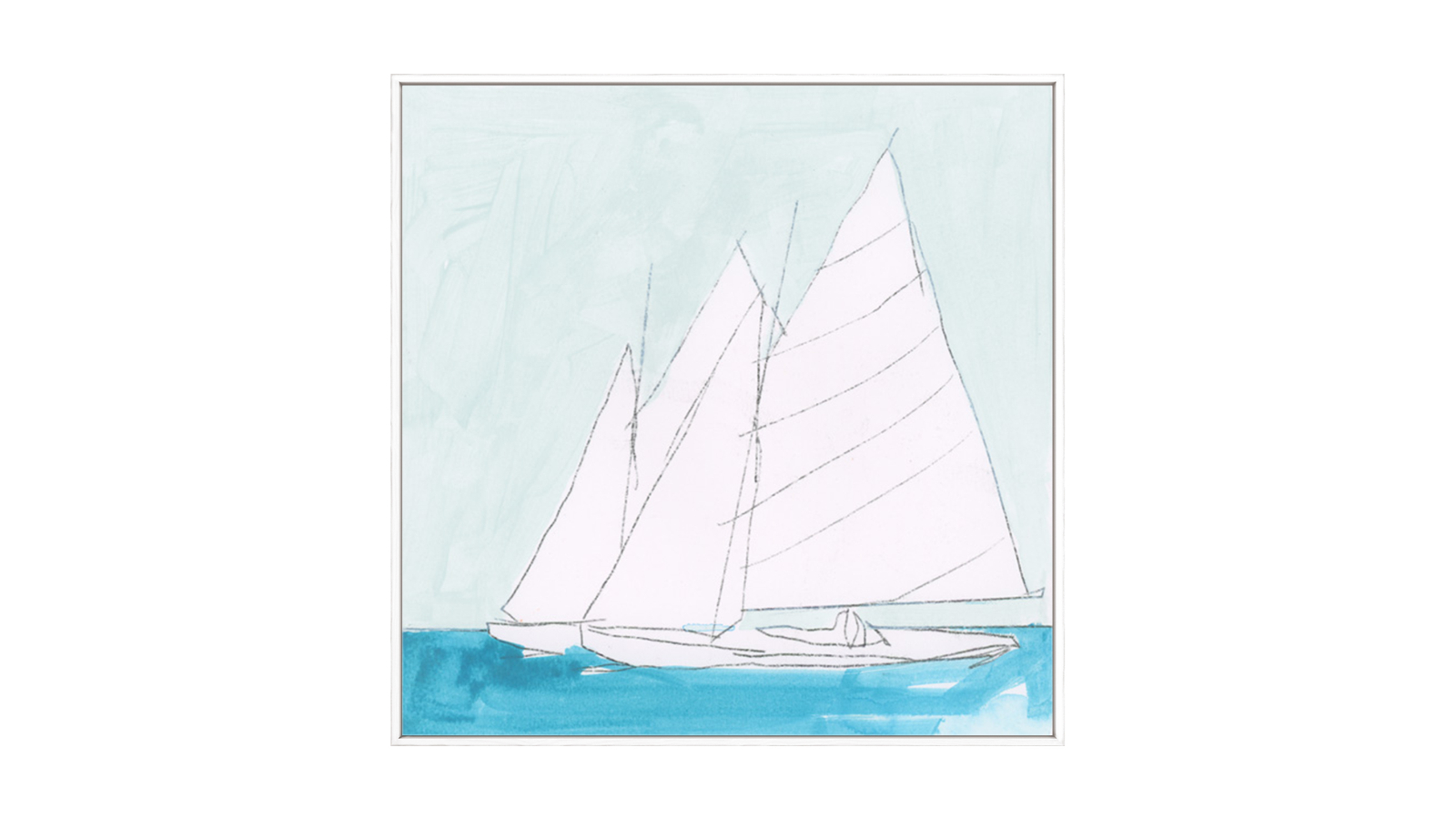 La Grolla Sail Ashore White Gallery Wall Art - 123 x 123cm