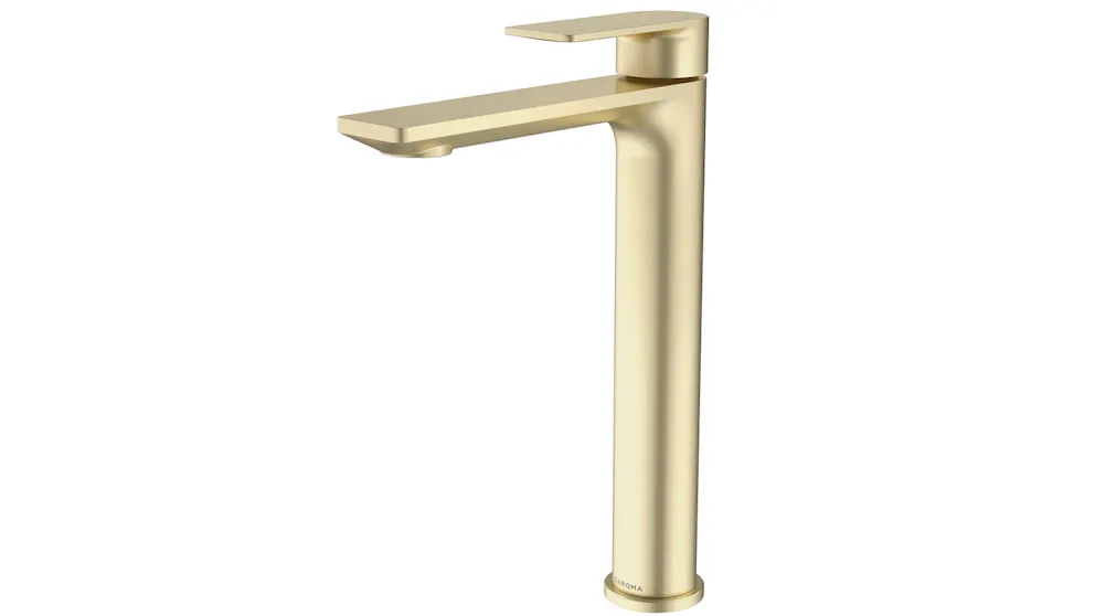 Caroma Urbane II Low Lead Tower Basin Mixer - Brushed Brass