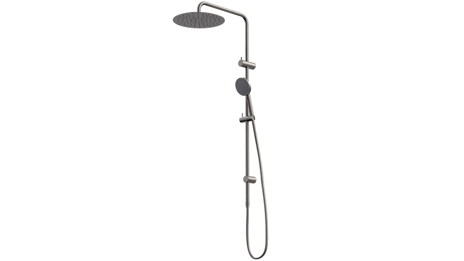 Caroma Urbane II Rail Shower with 300mm Overhead Gunmetal Harvey Norman