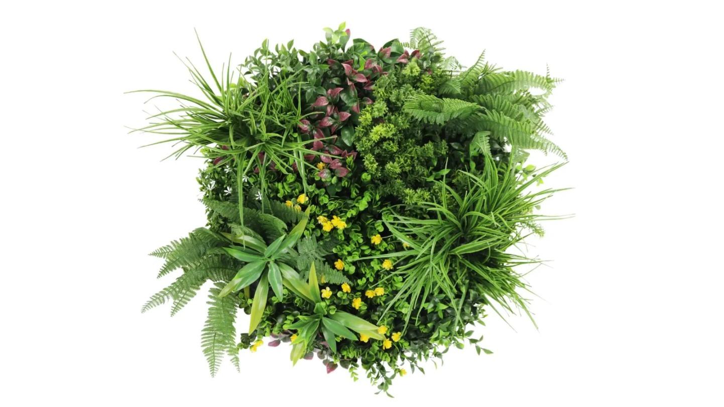 Designer Plants 60cm Artificial Green Slimline Country Fern Wall Disc - White