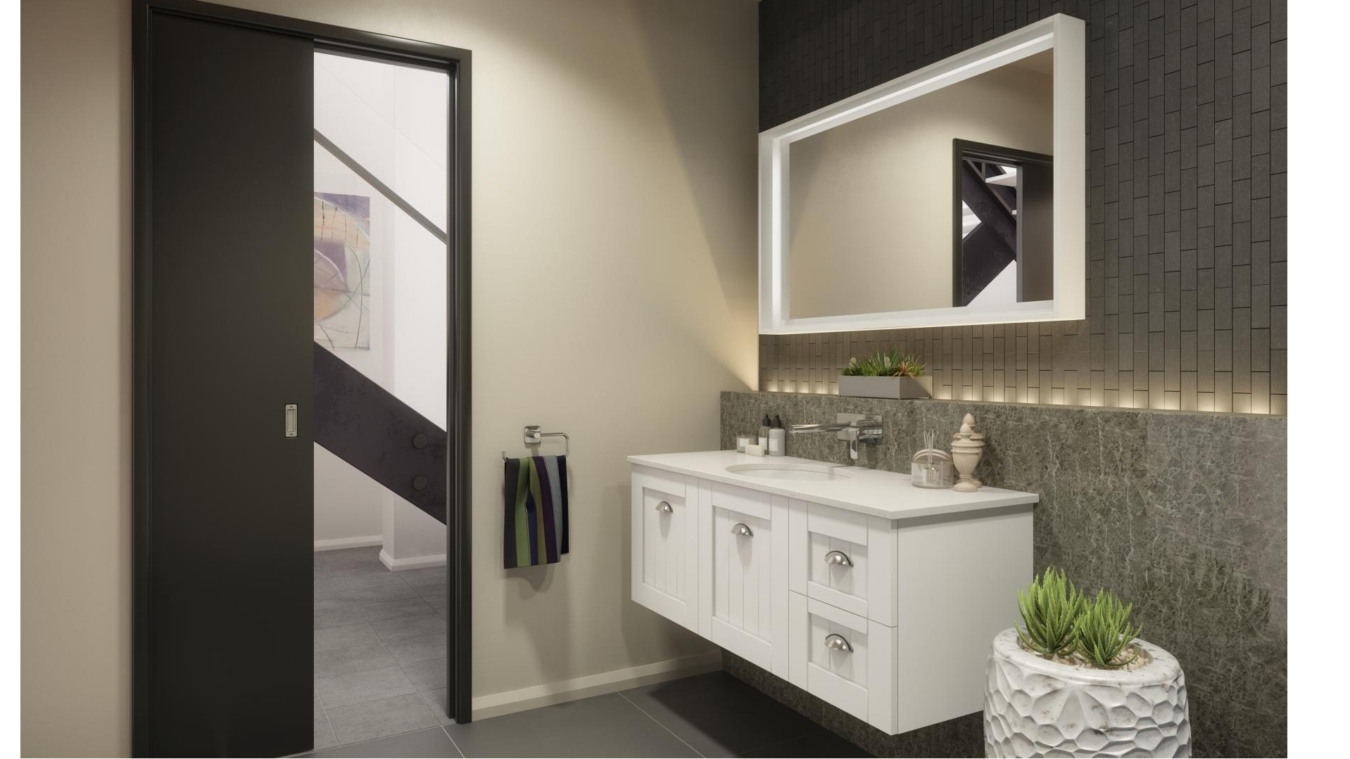 Timberline Norfolk 1200mm Wall-Hung Vanity with Silksurface Top and Undercounter Ceramic Basin