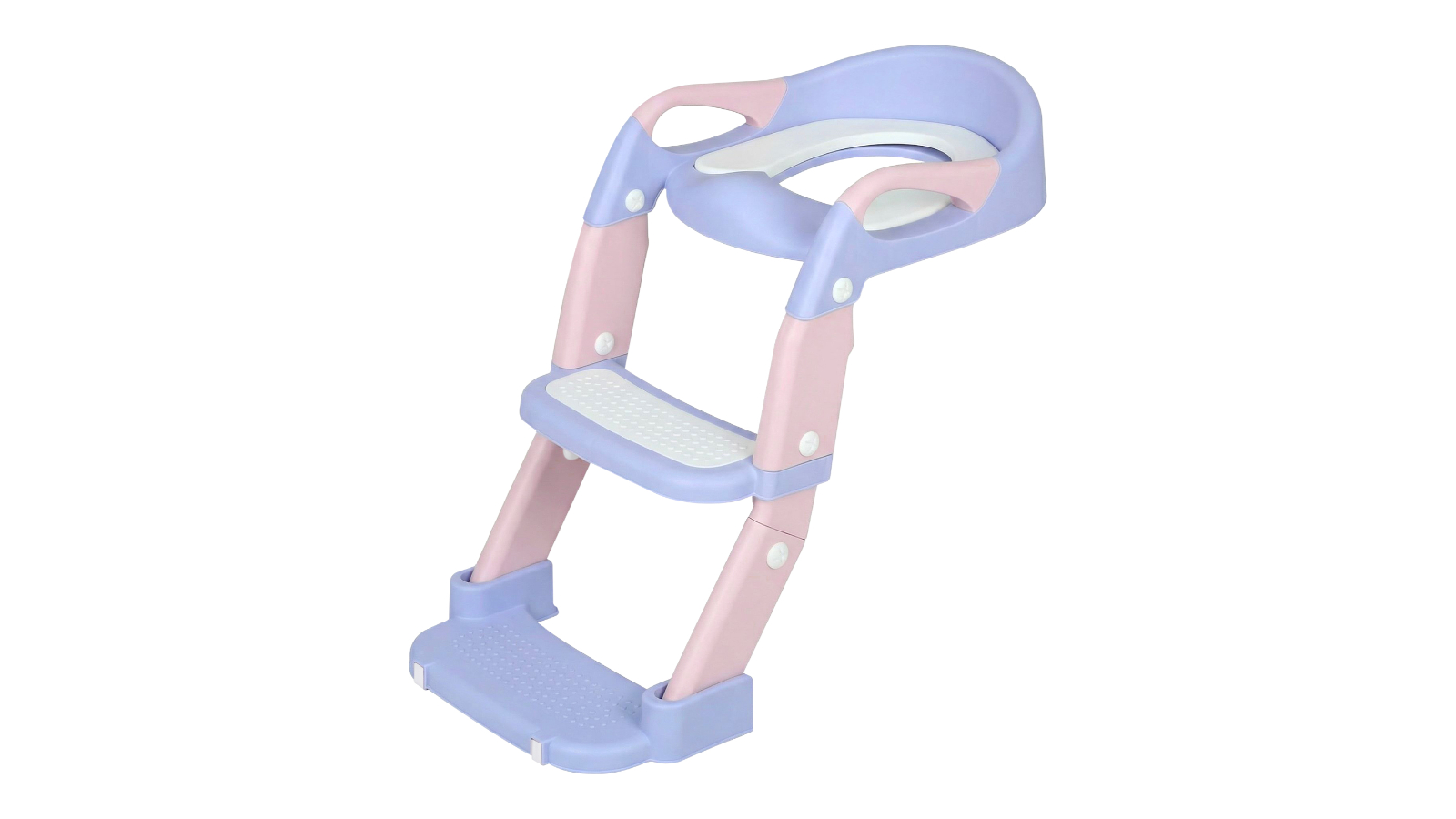 Advwin Foldable 2-in-1 Toddler Potty Training Seat with Stool Ladder - Purple/Pink