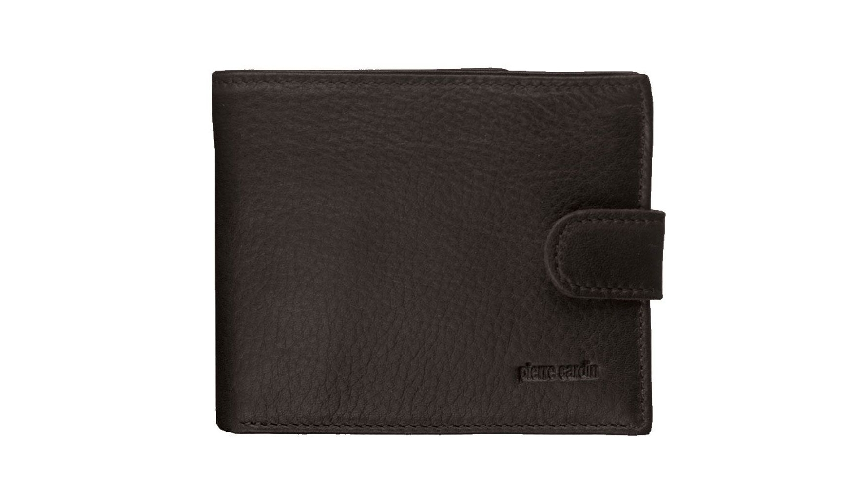 Italian Leather Mens Tab Wallet - Black