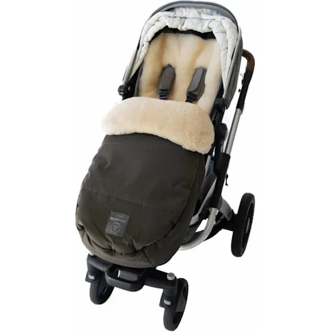 Naturally Sheepskins Universal Fit Weatherproof 2-in-1 Lambskin Pram Liner Footmuff - Deep Olive