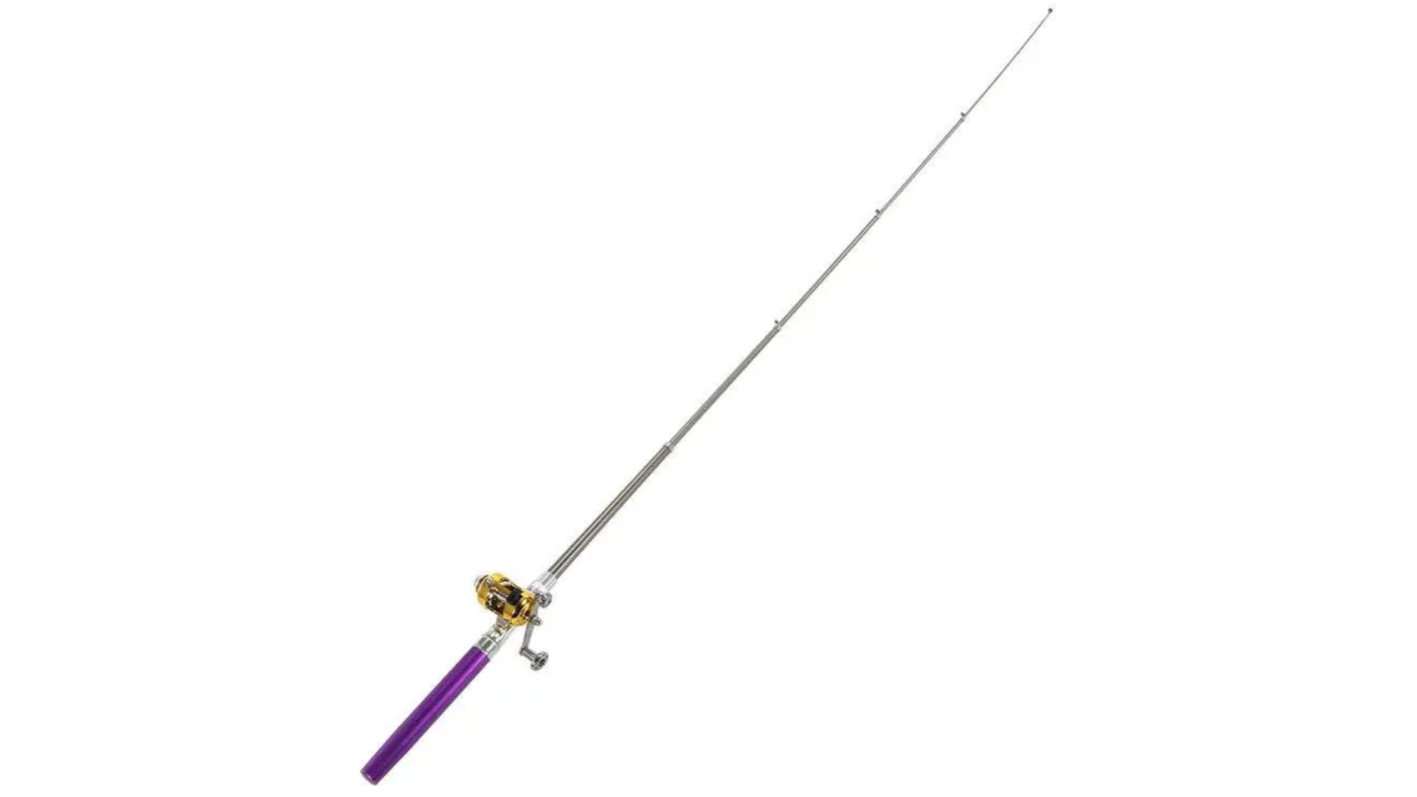 HOD Mini Telescopic Portable Pocket Fishing Rod Reel Combo Kit - Purple