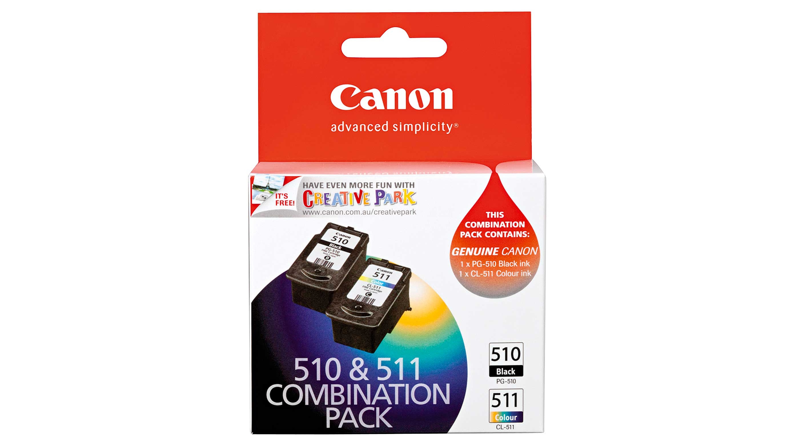 Canon PG510CL511CP Black Ink & Colour Ink Cartridges