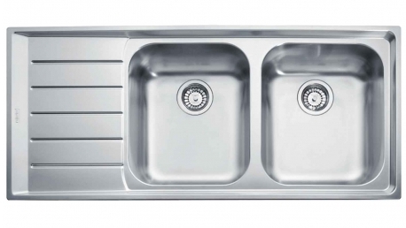 Franke Neptune Double Bowl Sink - Left Hand Drainer