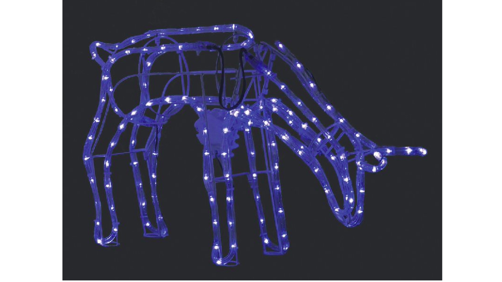 Lexi Lighting 3D Illuminated LED Reindeer Stand Feeding with Motor - Blue