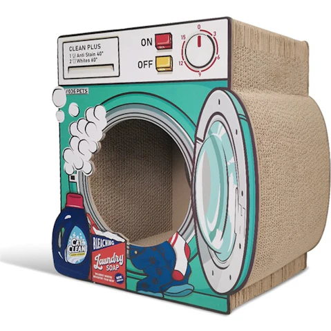 Zodiac Washing Machine Corrugated Cat Scratcher - Green