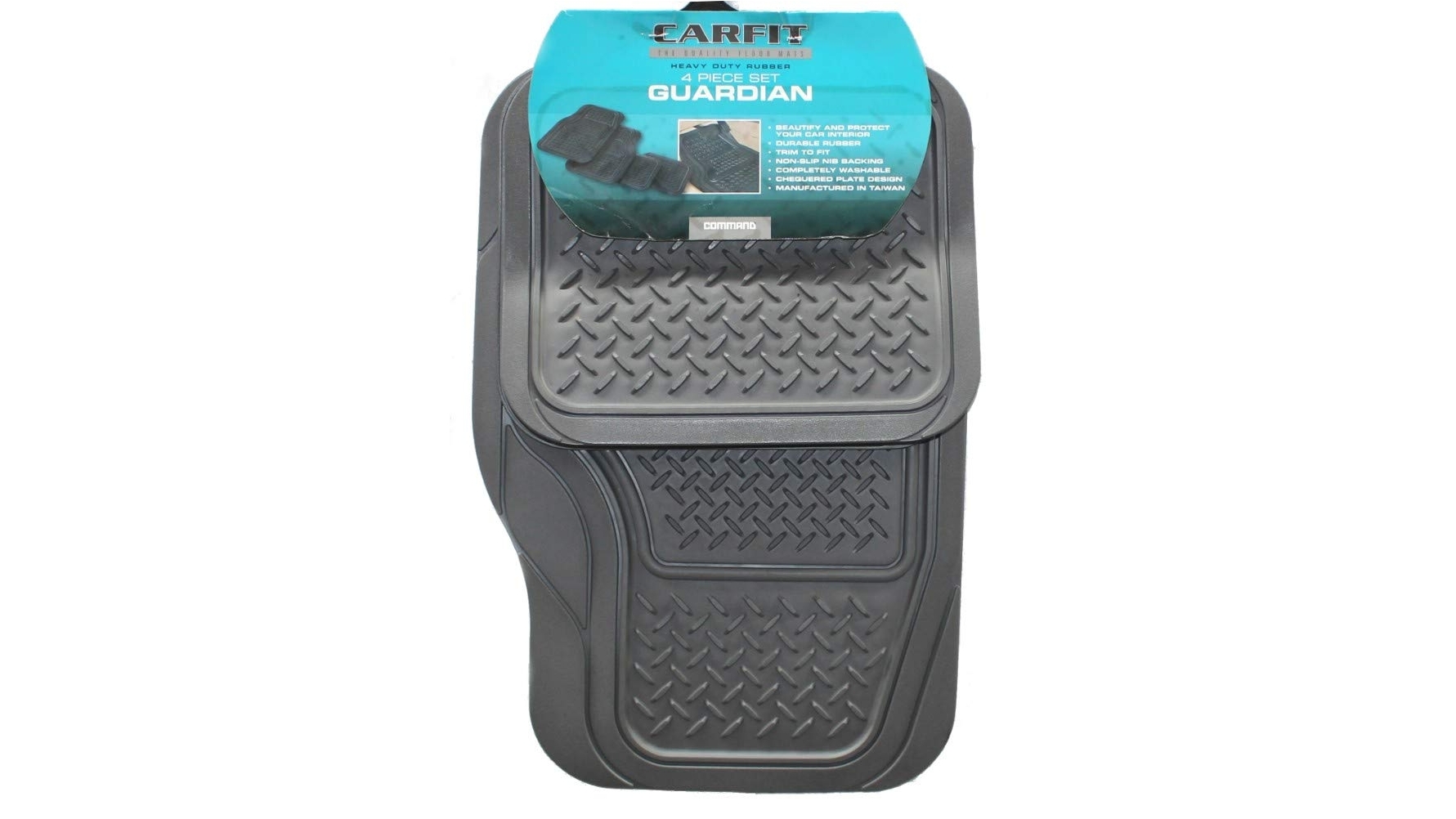 Carfit Guardian Rubber Car Floor Mat 4 Piece Set - Grey
